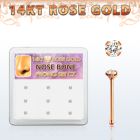 drnb7 caja display 9 piercing nariz hueso oro rosa 14 kts 0 6mm zirconia redondas claras 1 5mm venta