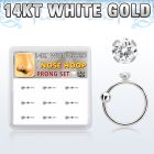 dw14nh4 box w 14kt white gold nose hoop w a 1.5mm clear cz stone