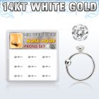 dw14nh5 caja 9 aros nariz oro blanco 14 kts 0 6mm bola cierre zirconia redonda clara 2mm mayorista