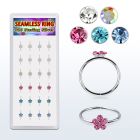 dwys8 distribuidor caja 12 blanco piercing nariz doblar tu mismo oro 14 kts 0 6mm zirconia formas cuadrado estrella tri corazon venta por mayor