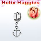 ehh632 pendiente huggie helix acero inoxidable ancla lisa se vende por pieza al por mayor