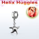 ehh727 pendiente huggie helix acero inoxidable estrella mar lisa se vende por pieza distribuidor