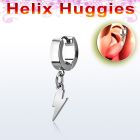 ehhlit pendiente huggie helix acero inoxidable colgante acero liso rayo distribuidor