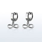 erh618 par pendientes huggie oreja acero inoxidable brillo espejo colgante infinito mayorista