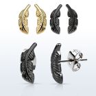 ertfea par piercing acero 316l anodizado formas plumas izquierda derecha las distribuidor