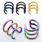 etcf3 piercing ear cuff acero 316l anodizado 3 aros mayorista