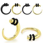 extsr black anodized 316l steel curved taper with o rings