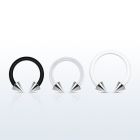 fcbecn barbell circular bio flexible conos acero 3mm mayorista