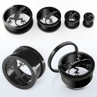 ftliz black pvd 316l steel screw fit tunnel with lizard