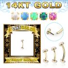 gbno gold eyebrow banana w thread less top w synthetic opal