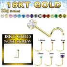ggszm 18k gold nose screw 22g prong set color cz