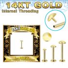 glbrdi 14k gold labret 16g round top internal