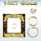gnrz2 solid 14k gold nose ring w 2mm round cz top