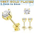 gpecrza par piercing oreja plata 925 oro 18 kts zirconia grado aaa redondas distribuidor