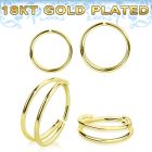 gpsee 18k gold plated silver seamless nose ring double ring