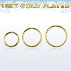 gpsel22 18k gold plated 925 silver seamless ring, 22g (0.6mm)