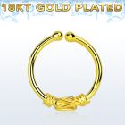 gpsep12d anillo septum falso plata 925 oro 18 kts 1mm alambre balines 12mm al por mayor