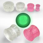 gtpg dilatacion plug acrilica doble uso plug glitter dia plug brilla oscuridad noche venta
