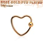 hcrtt16 aro bola presion corazon acero 316l pvd oro rosa bola cierre 3mm venta