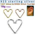 hexhb 925 silver fake helix piercing in heart shape