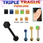 hextfd anodized 316l steel triple tragus piercing w ball dice