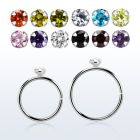 hpz2m silver seamless nose hoop w 2mm prong set cz stone