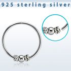 hr11 silver seamless nose hoop w bali wire design w ball