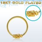 hr15rg gold plated silver seamless nose hoop w a balinese wire 