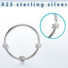 hr27 silver seamless nose hoop w triple twisted wire design