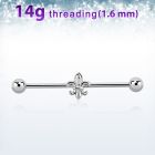 idsh24s barbell industrial acero quirurgico flor lis medio mayorista