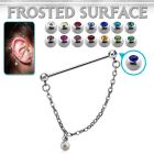 indsdfo2 steel industrial jewel barbell w dangling frosted ball