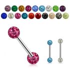 infr5 barbell industrial acero 316l doble bola multi cristal 5mm al por mayor
