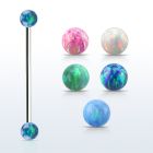 inop5 barbell industrial acero quirurgico bolas opalo 5mm mayorista