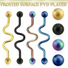 intafo5 anodized steel industrial zig zag barbell w frosted ball