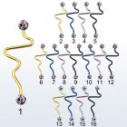 intefr5a barbell industrial corazon acero 316l anodizado bolas multi cristal 5mm puntos mayorista