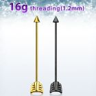 intsaw barbell industrial acero quirurgico anodizado cono 4mm final flecha mayorista