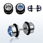 ip2c plug falso brillo espejo cristal centro bisel anillos goma al por mayor