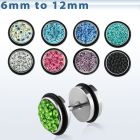 iprfc plug falso acero quirurgico multi cristal ferido anillos goma mayorista