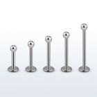 lbb2 6mm 16mm of surgical steel labret with 2mm ball