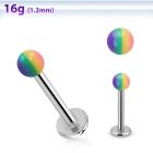 lbbd3 labret acero quirurgico bola cuenta acrilica rayas 3mm al por mayor