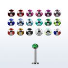 lbca 16g 316l steel labret with a 3mm multi jewel ball
