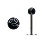 lbdxx labret acero quirurgico bola 3mm color blanco negro acrilico flor 516 8mm distribuidor mayorista