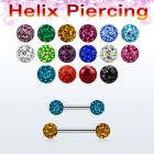 lbfr3ss venta por mayor labret acero quirurgico 1mm bola 3mm multi cristal ferido al por mayor