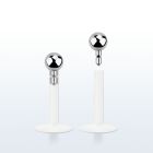 lbib2 bio flexible labret with a 2mm push in steel ball