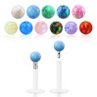 lbiop3 clear bio flexible labret w 3mm synthetic opal ball