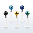 lbitb clear bio flexible labret with 3mm anodized ball