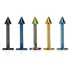 lbtcn2 anodized surgical steel labret with a 2mm cone