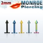 lbtcnmc2 labret monroe acero quirurgico anodizado 1mm cono 2mm 6mm venta