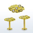 lbtfw4c labret acero 316l anodizado dorado hoja tres cristal la esta oro mayorista