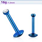 lbtj25 anodized 316l steel labret with 2 5mm bezel crystal